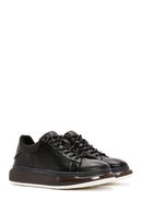 Men's Black Thick Sole Lace Up Leather Sneaker | Derimod