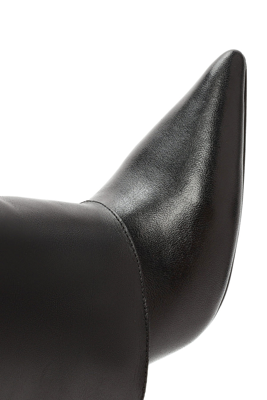 Women's Black Thin Heeled Leather Boots
