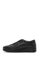 Woman Black Leather Comfort Shoes | Derimod