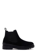 Men's Black Casual Chelsea Suede Leather Boots | Derimod