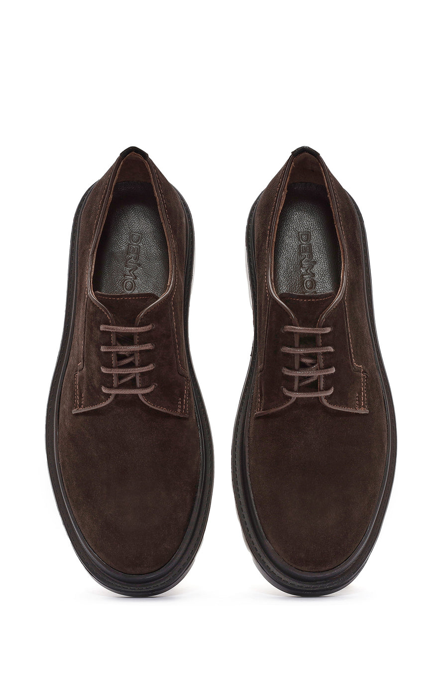 Men's Brown Lace-Up Suede Leather Casual Shoes