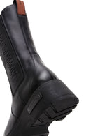 Harley Davidson Women's Black Angela Thick Soled Leather Chelsea Boots | Derimod