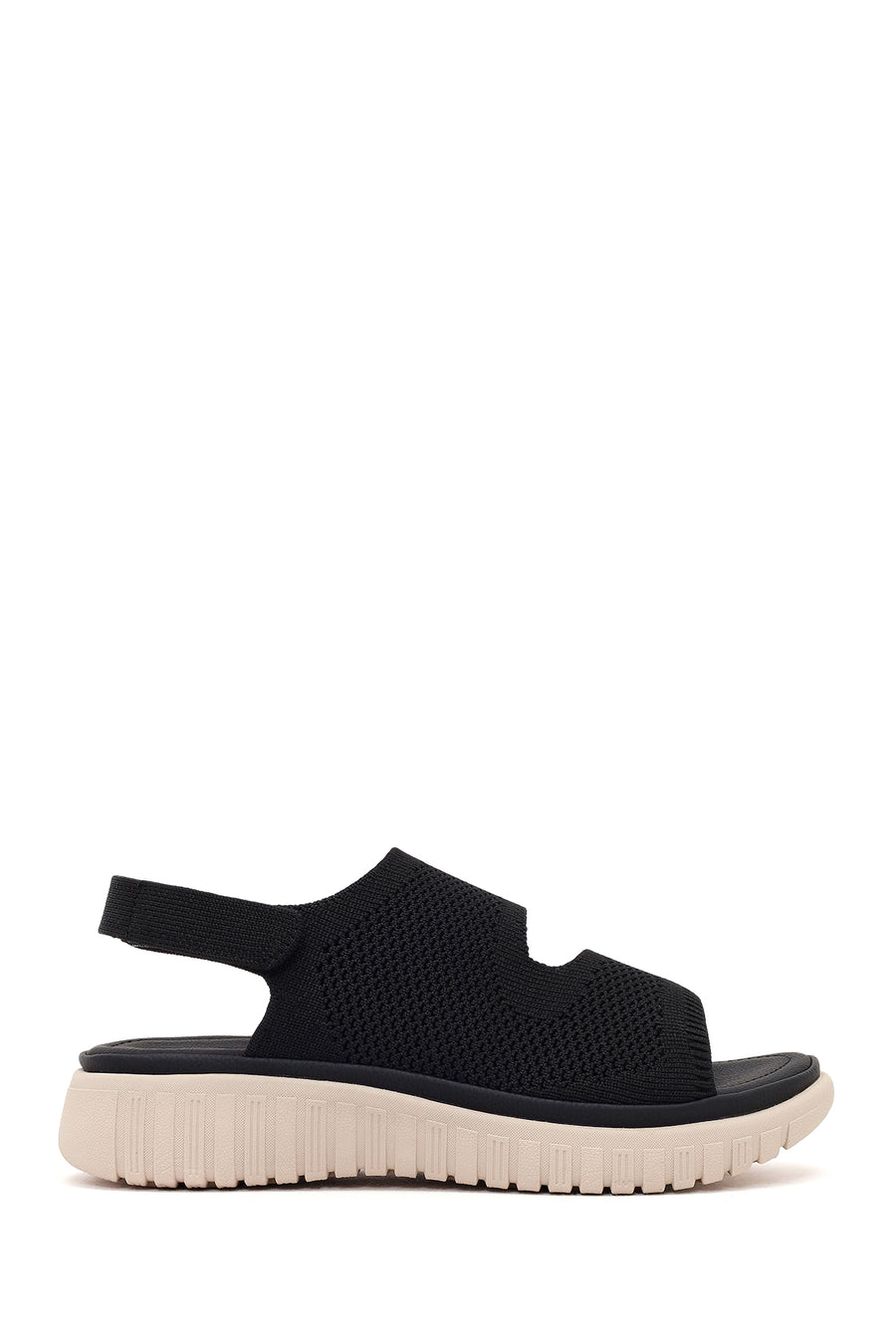Women's Black Strapped Thick-Soled Fabric Sandals 26SFE46446F | Derimod