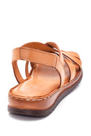 Kadın Taba Deri Comfort Sandalet | Derimod