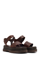 Women's Brown Chunky Leather Sandals | Derimod