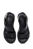 Women's Black Ankle Strap Leather Sandals | Derimod