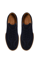 Erkek Lacivert Bağcıklı Süet Deri Sneaker | Derimod
