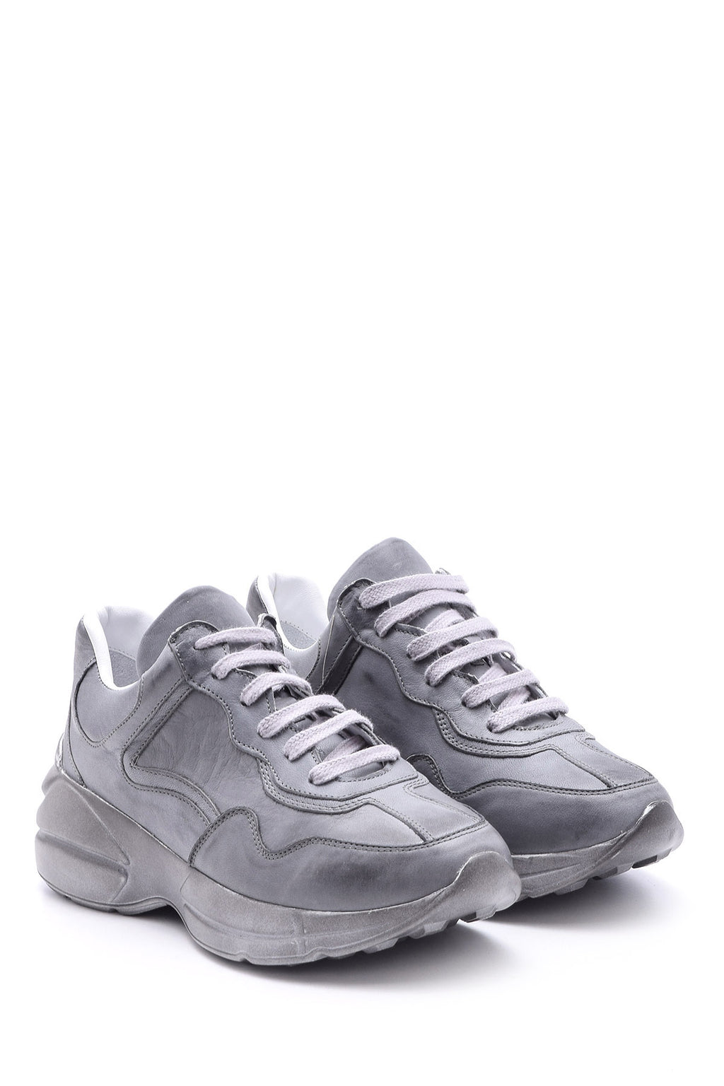 Kadın Yüksek Tabanlı Deri Sneaker