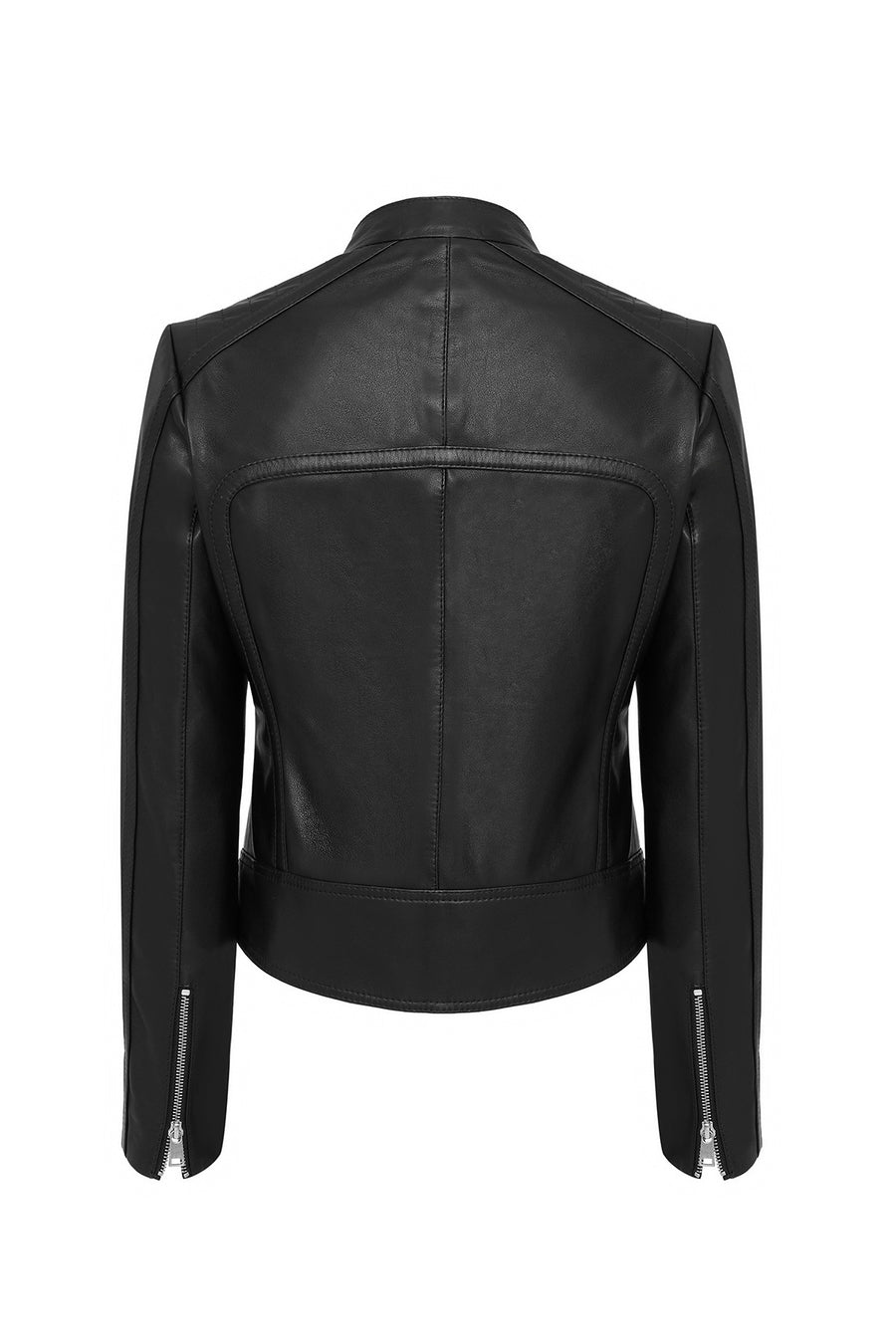 Nova Women's Black Biker Short Leather Jacket