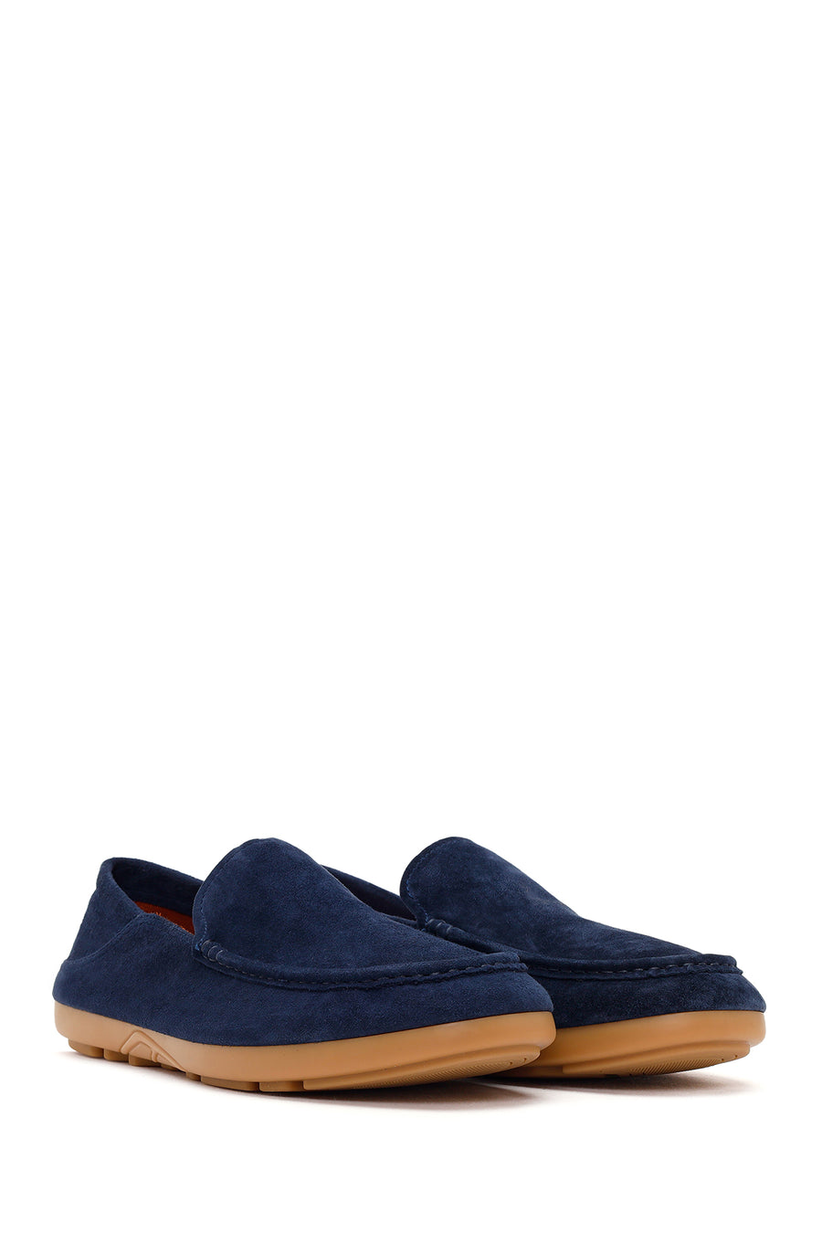 Male Navy Suede Leather Loafer