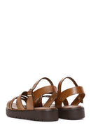 Women's Tan Leather Bodrum Sandals | Derimod