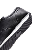 Men's Black Lace-Up Leather Casual Sneaker | Derimod