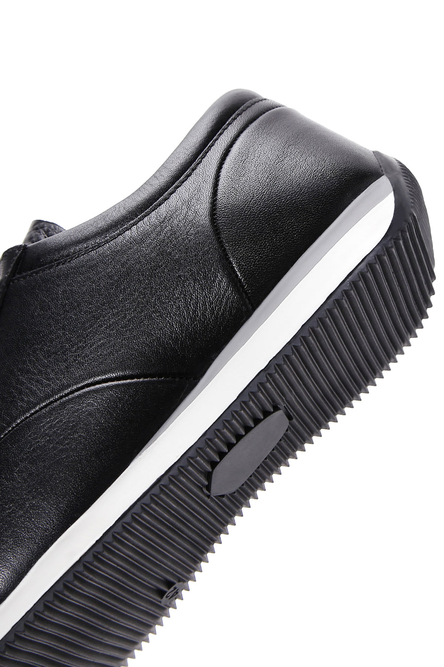 Men's Black Lace-Up Leather Casual Sneaker