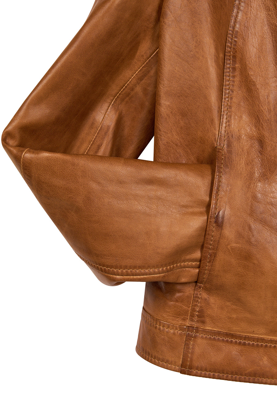Magic Woman Brown Hooded Short Sport Leather Jacket