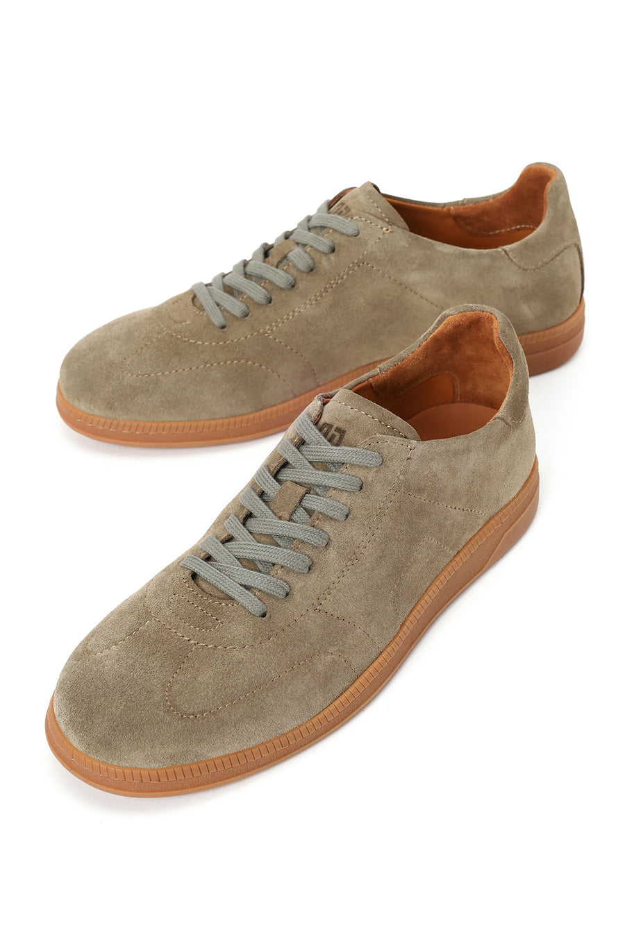 Male Light Green Lace-Up Suede Leather Sneaker