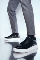 Erkek Siyah Deri Sneaker | Derimod