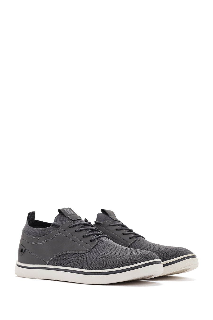 Erkek Gri Bağcıklı Kumaş Sneaker