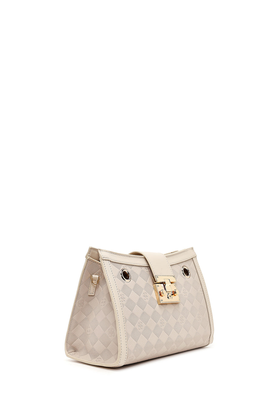 Women's Cream Long Strap Printed Shoulder Bag