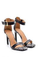 Women's Snakeskin Patterned Heeled Sandals | Derimod