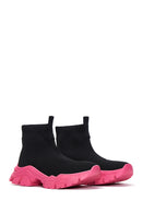 Women's Black Thick Sole High Top Sneaker | Derimod