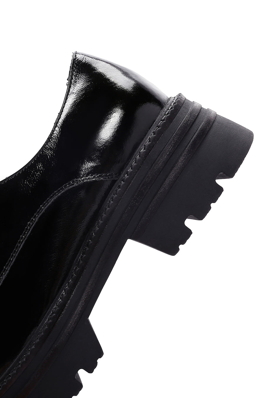 Kadın Siyah Rugan Deri Maskülen Loafer