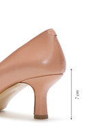 Women's Beige Leather Low Heeled Shoes | Derimod