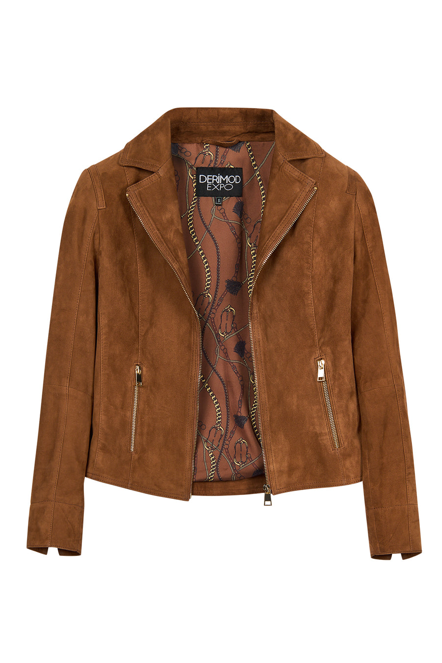 Lara Woman Camel Short Suede Leather Jacket