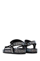 Women's Black Ankle Strap Stone Sandals | Derimod