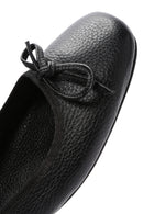 Women's Black Buckle Detailed Leather Ballerinas | Derimod