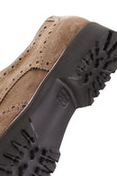 Women's Tan Suede Leather Masculine Shoes | Derimod