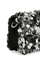 Women's Anthracite Long Chain Strap Sequin Cross Bag | Derimod