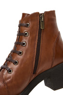 Women's Tan Leather Heeled Boots | Derimod