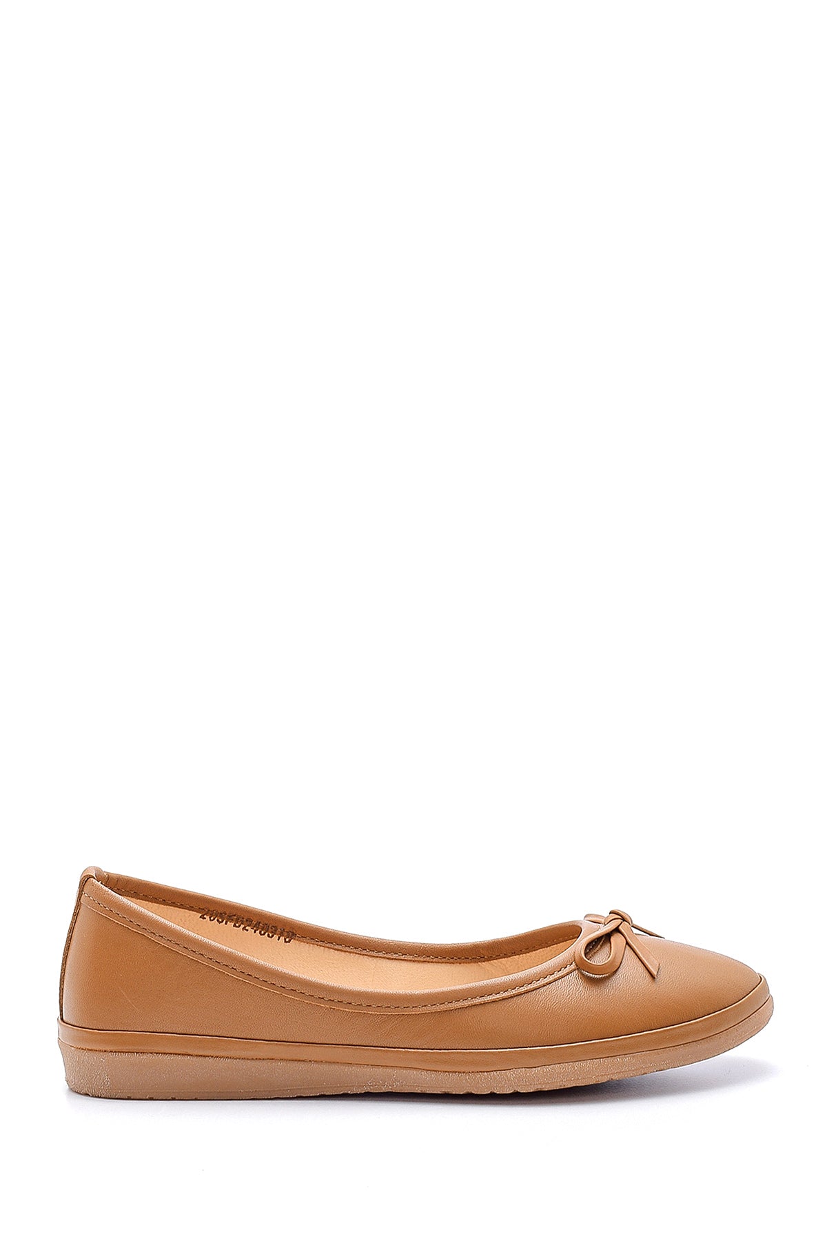 Women's Bow Leather Ballerinas 20SFD240318 | Derimod