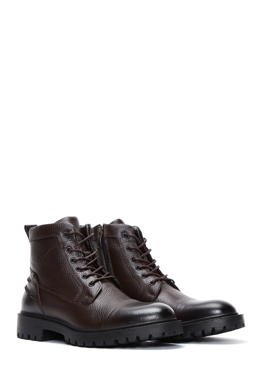 Men's Brown Leather Boots Flat Boots