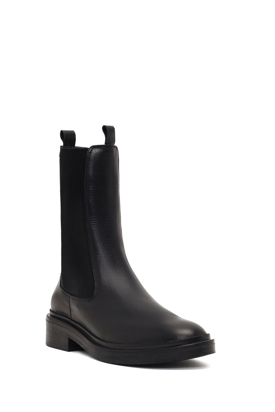Woman Black Leather Chelsea Boots
