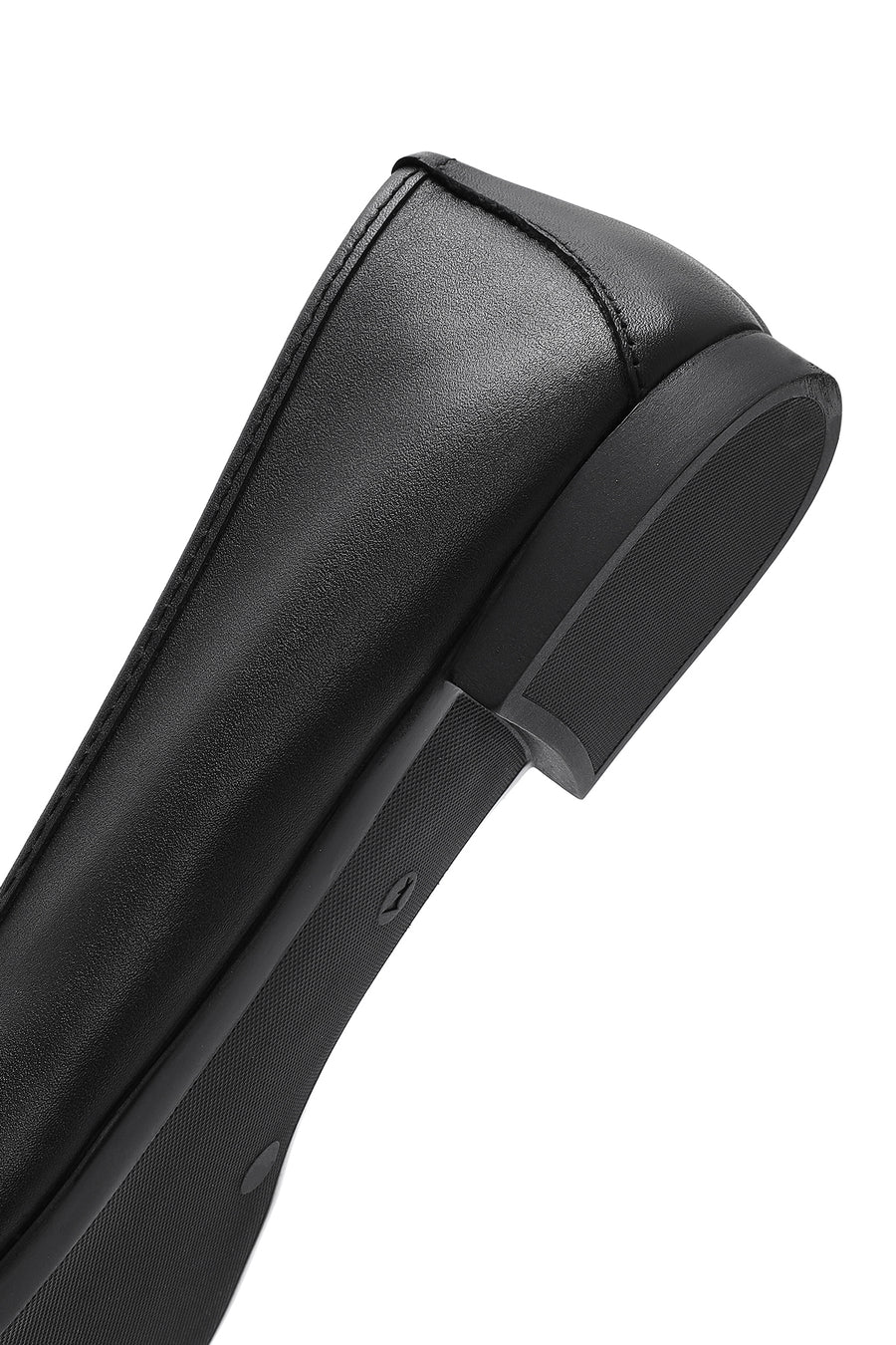 Women's Black Leather Ballerinas