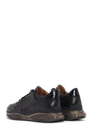 Men's Black Thick Sole Lace Up Leather Sneaker | Derimod