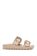 Women's Beige Thick Soled Comfort Slippers | Derimod