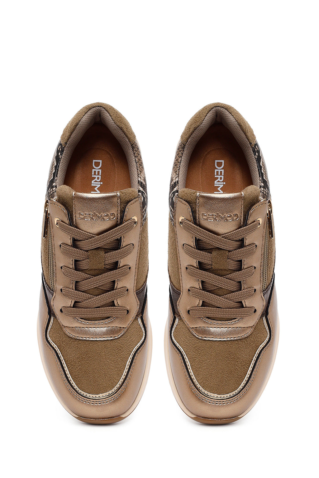 Kadın Vizon Bağcıklı Dolgu Topuklu Sneaker