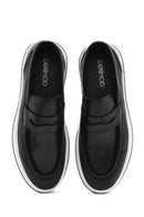 Men's Black Sport Leather Loafer | Derimod