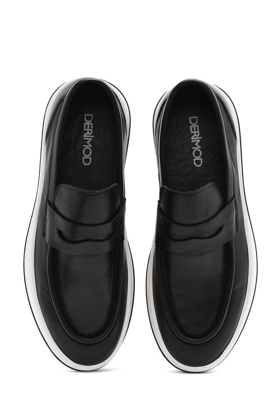 Erkek Siyah Spor Deri Loafer