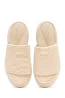 Women's Beige Fabric Slippers | Derimod