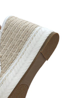Women's White Ankle Buckle Wedge Heel Espadrille Sandals | Derimod