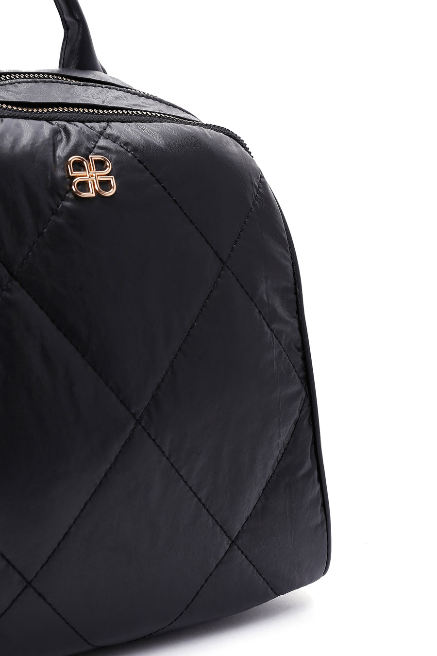 Women's Black Quilted Backpack