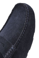 Men's Navy Blue Suede Leather Loafer | Derimod