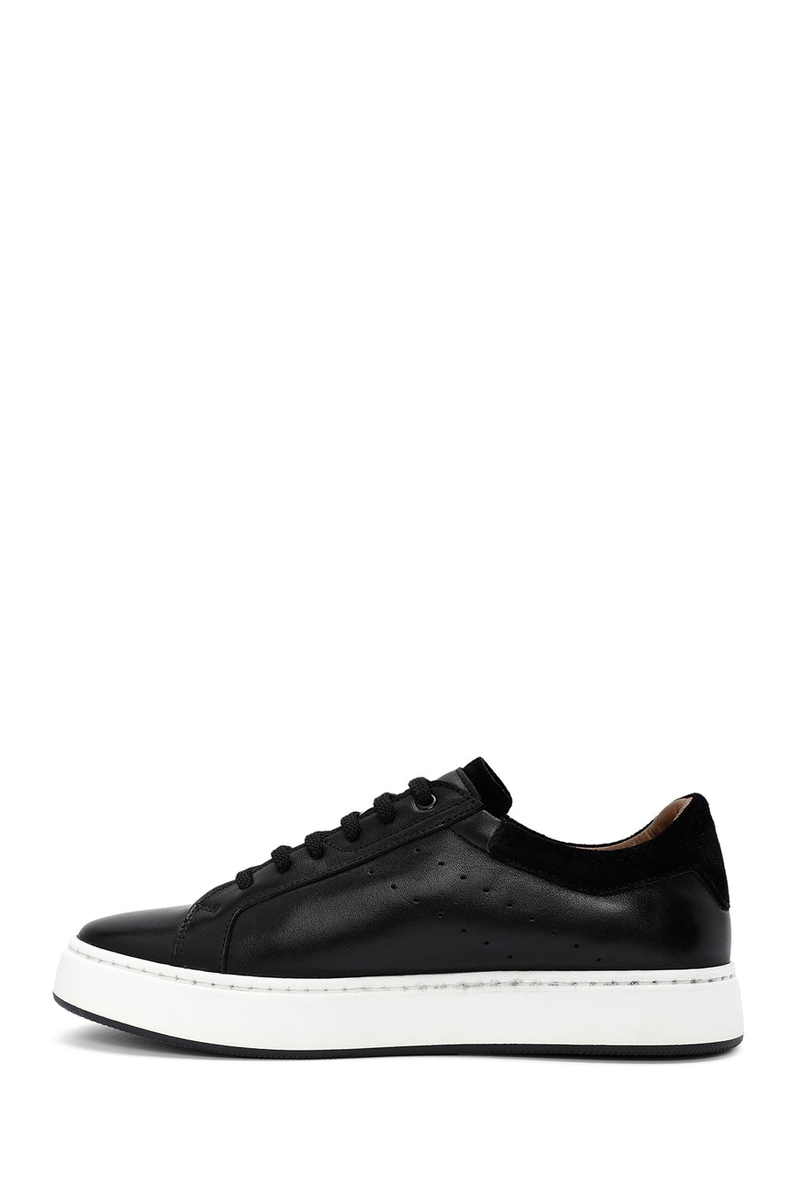 Men's Black Lace-up Leather Sneaker