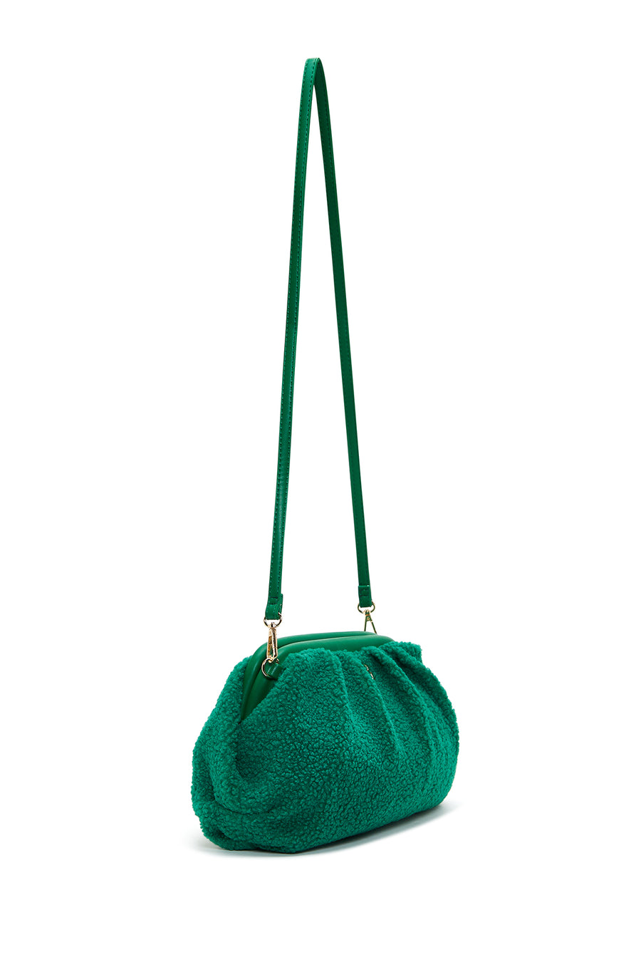 Women's Green Plush Crossbody Bag