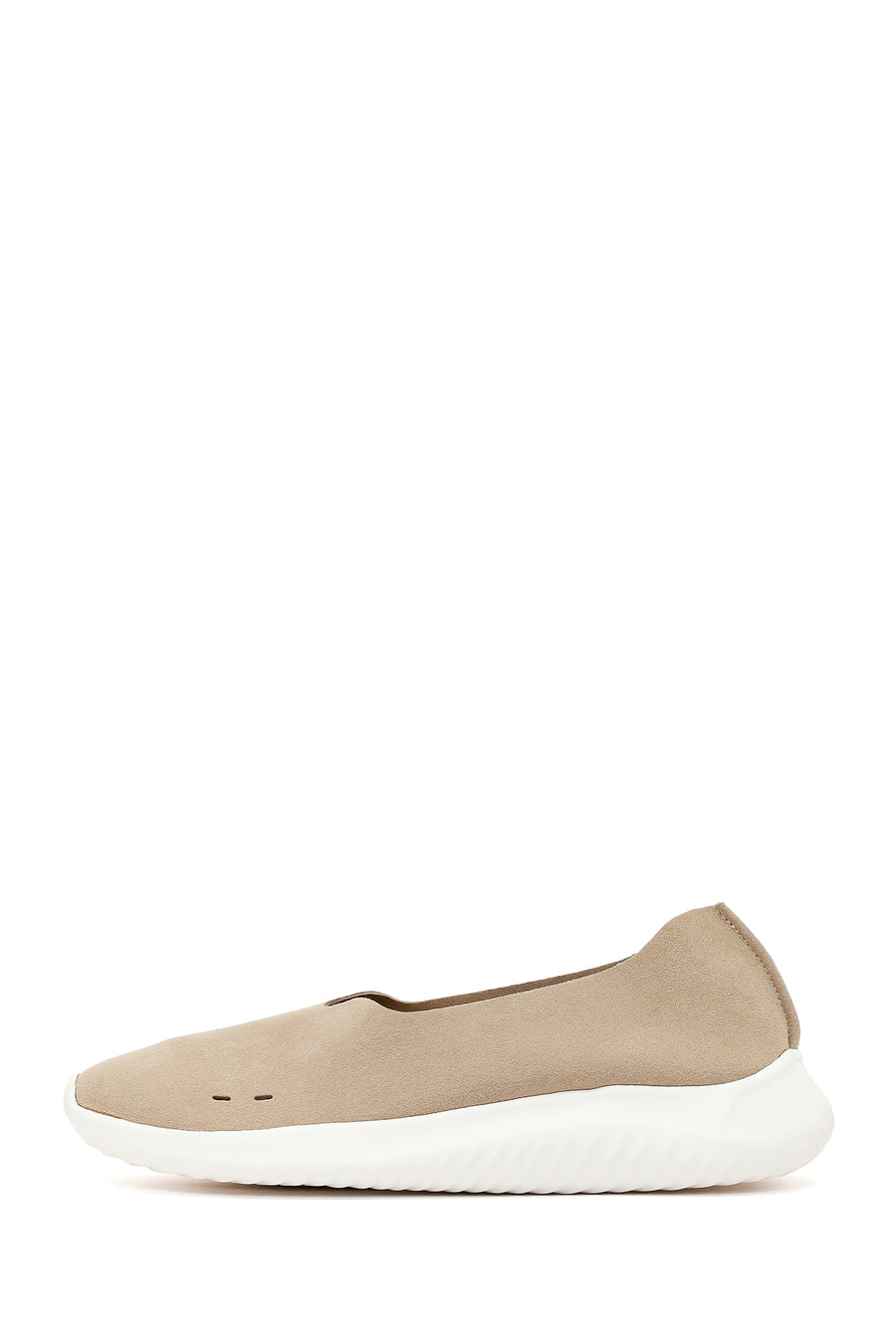Women's Beige Chunky Suede Shoes