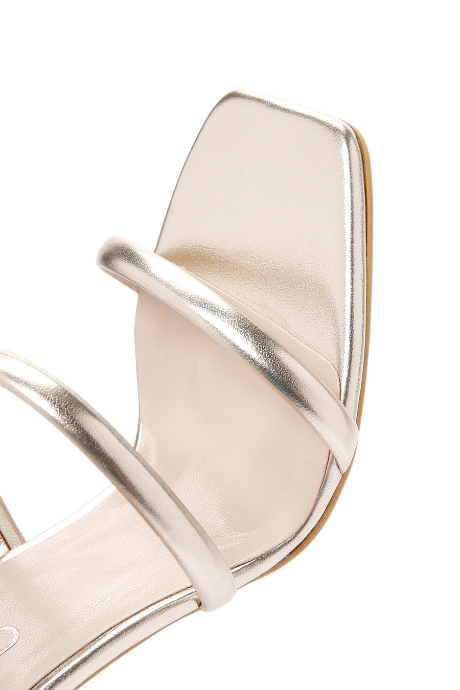 Women's Gold Ankle Strap Heeled Metallic Sandals