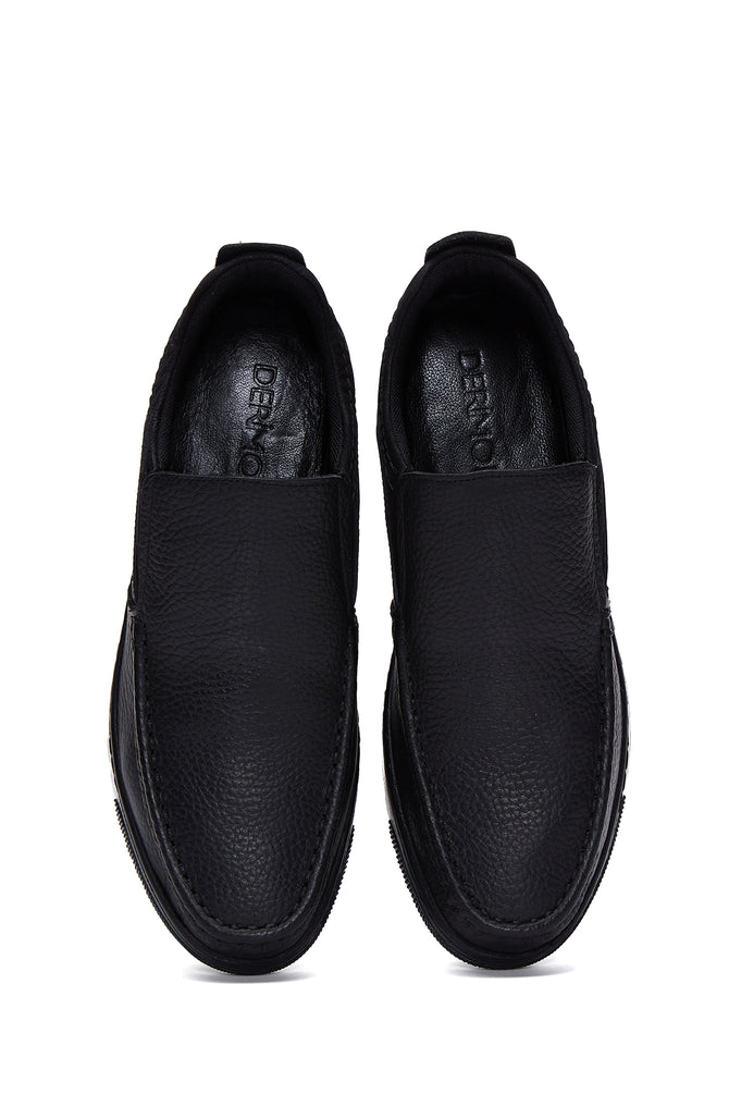 Erkek Siyah Deri Casual Loafer_5